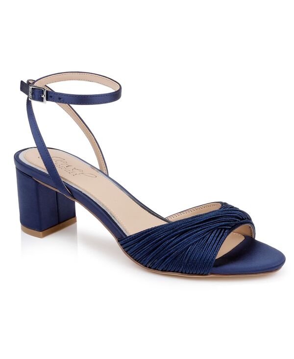 ジュウェルダグレイミシュカ レディース シューズ サンダル Jewel Badgley Mischka Women\u0027s Pretty Round Toe Dressandals Navy Satin 米国海軍