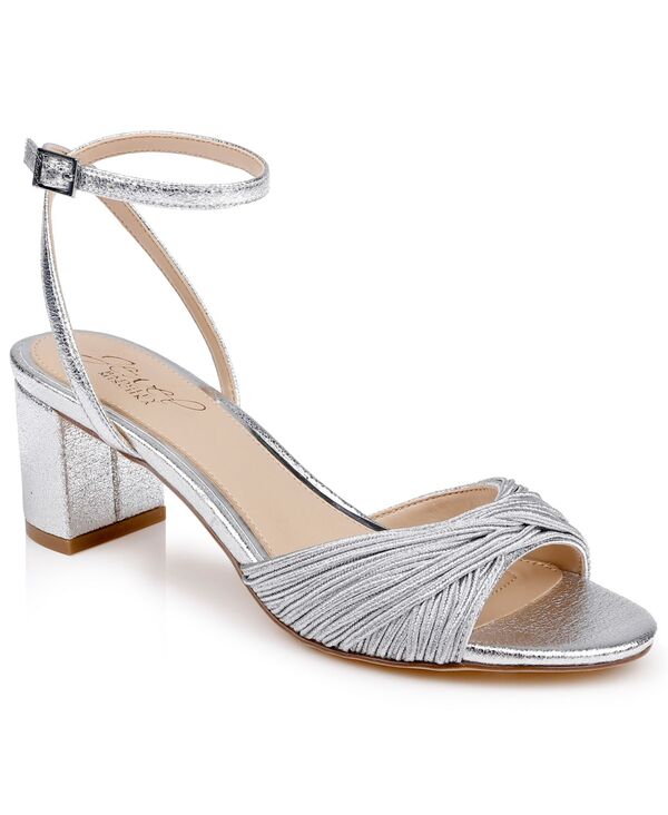 ジュウェルダグレイミシュカ レディース シューズ サンダル Jewel Badgley Mischka Women\u0027s Pretty Round Toe Dressandalsilver Textile しろがね色