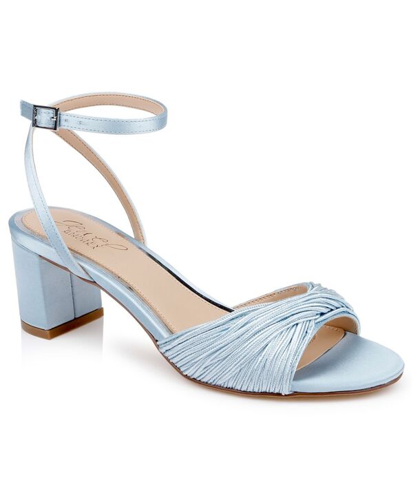 ジュウェルダグレイミシュカ レディース シューズ サンダル Jewel Badgley Mischka Women\u0027s Pretty Round Toe Dressandalsky Blue Satin 青碧