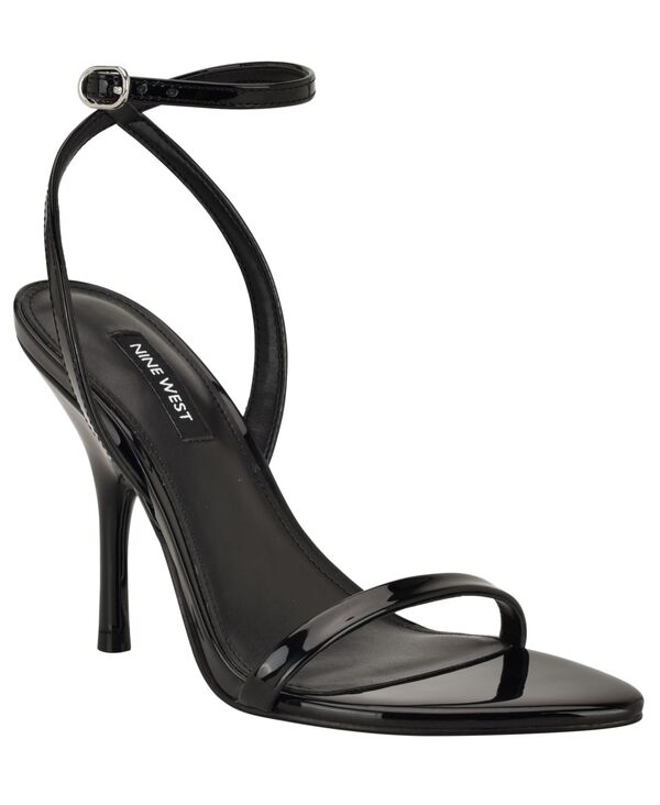 ナインウェスト レディース シューズ サンダル Nine West Women\u0027s Villo Strappy Stiletto Dressandals Black Patent 黒いこと