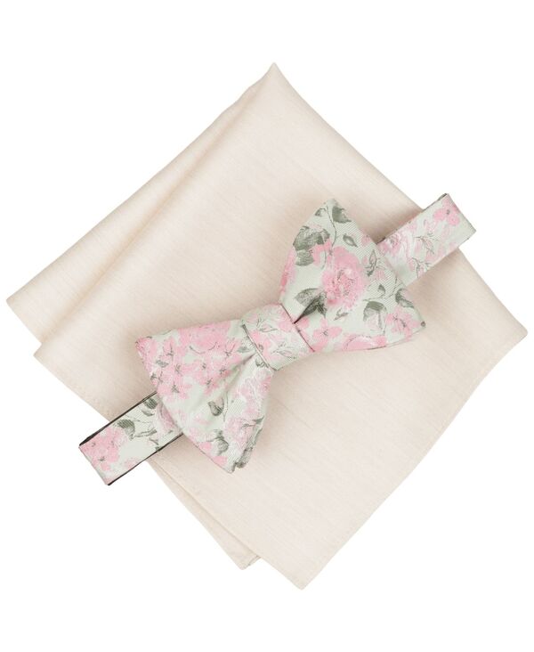 赤ちょうちんスリー メンズ 添え物 タイ お花柄 お花 Bar III Men\u0027s Heron Floral Bow Tie and Pocket Square 2-Piece Set Pink サクラ色