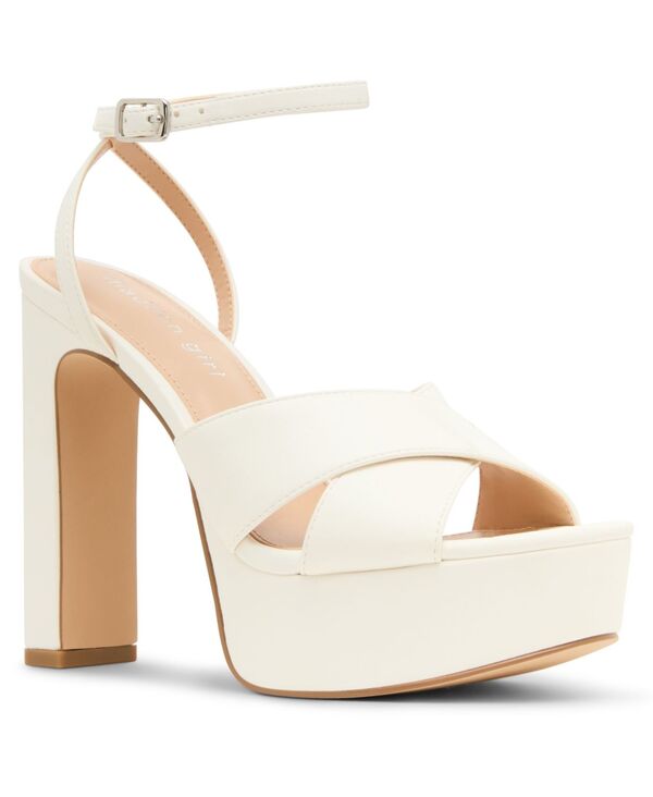 マッデンガール レディース シューズ サンダル プラットホーム Madden Girl Amber Crossband Platform Dressandals White 白いこと