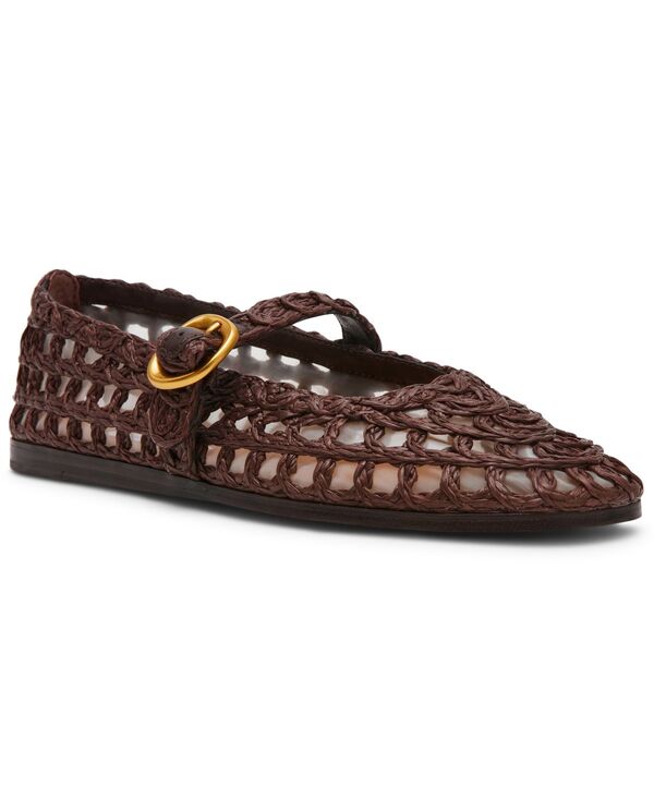 スティーブ マデン レディース シューズ パンプス Steve Madden Women\u0027s Melody Raffia Mary Jane Flats Brown Raffia 赤銅色