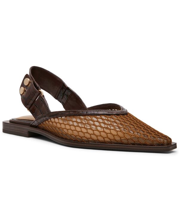 スティーブ マデン レディース シューズ パンプス メッシュ Steve Madden Women\u0027shay-Mesh Slingback Pointed Toe Flats Brown Mesh 赤銅色
