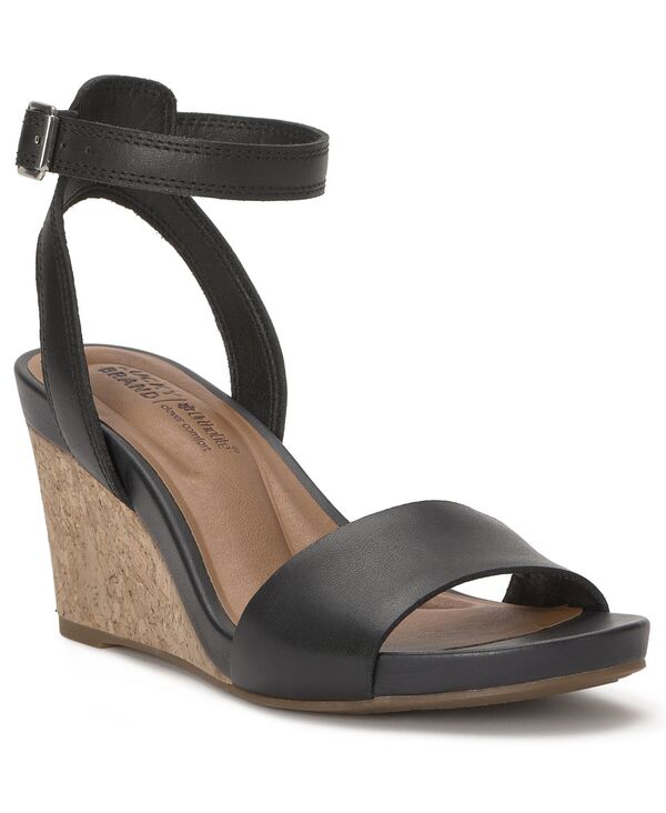 ラッキーブランド レディース シューズ サンダル アンクル Lucky Brand Women\u0027s Lyndankle Strap Wedge Sandals Black Summer Haze 黒いこと