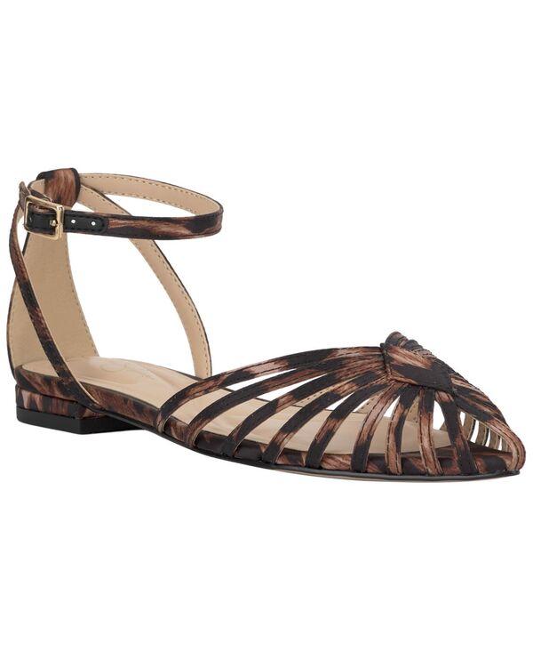 ジェシカシンプソン レディース シューズ サンダル Jessica Simpson Women\u0027s Eulean Huarache Pointed Toe Flat Sandals Naturaleopard Satin 毛の荒物