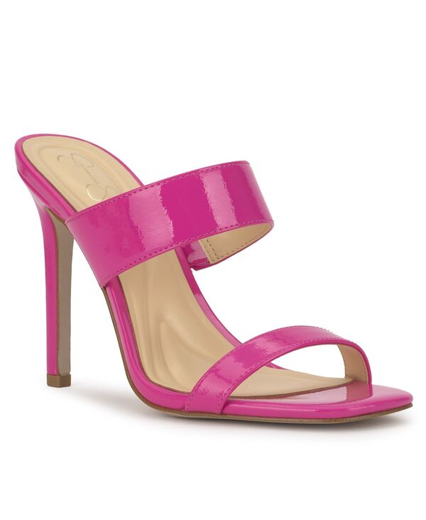 ジェシカシンプソン レディース シューズ サンダル Jessica Simpson Women\u0027s Orizell Double Band Stiletto Sandals Bright Pink Crinkle Patent さくら色