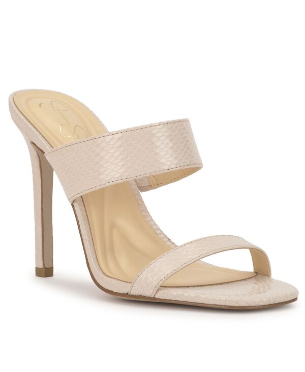 ジェシカシンプソン レディース シューズ サンダル Jessica Simpson Women\u0027s Orizell Double Band Stiletto Sandals Chalk Snake 車輪止め