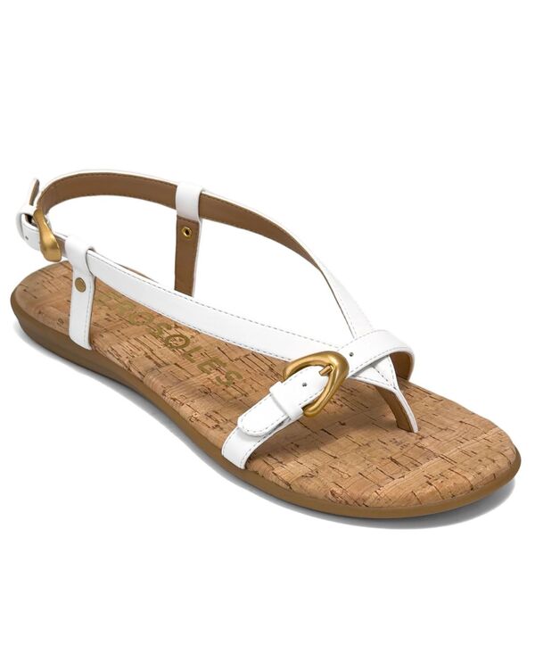 エアロソールズ レディース シューズ サンダル Aerosoles Women\u0027s Iride Buckle Flat Sandals Bright White 白いこと
