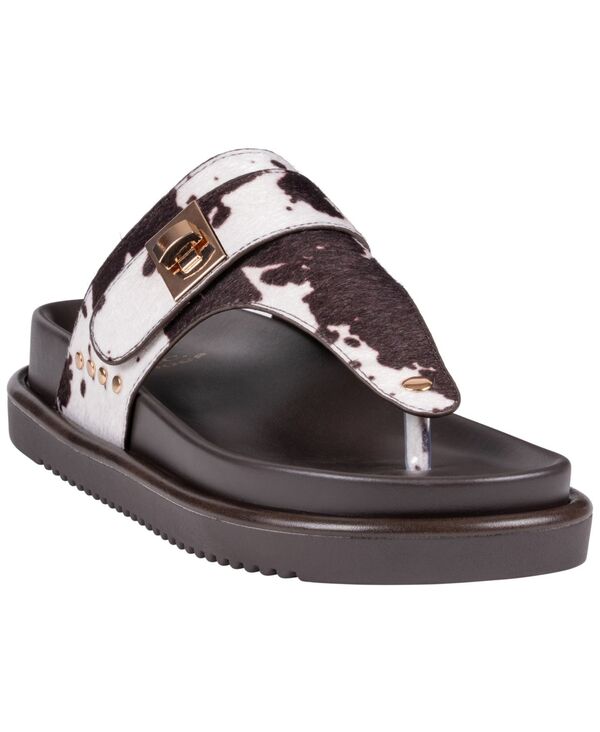 ジーシーシューズ レディース サンダル GC Shoes Women\u0027s Cailan Hardware Footbed Flatsandals Cow Print