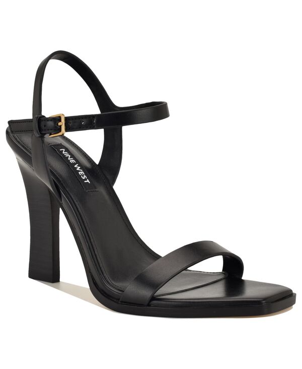 ナインウェスト レディース シューズ サンダル 踵 Nine West Women\u0027s Joany Square Toe Block Heel Dressandals Black 黒いこと