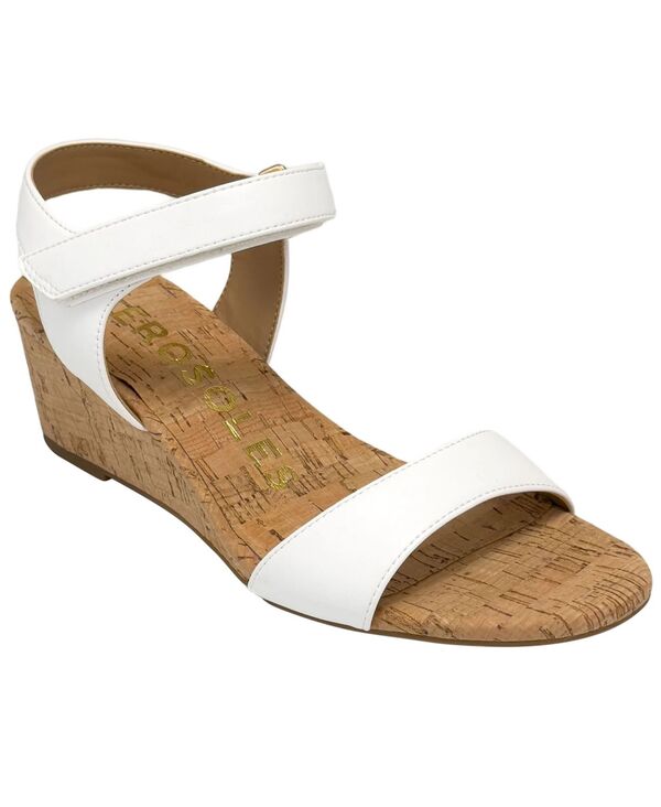 エアロソールズ レディース シューズ サンダル Aerosoles Women\u0027s Wel Open Toe Wedge Sandals Bright White 白いこと