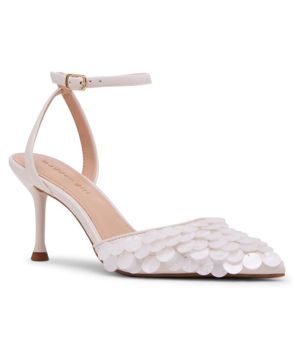 マッデンガール レディース シューズ パンプス Madden Girl Women\u0027s Flora-S Pailettembellished Pointed Toe Two-Piece Pumps Bone