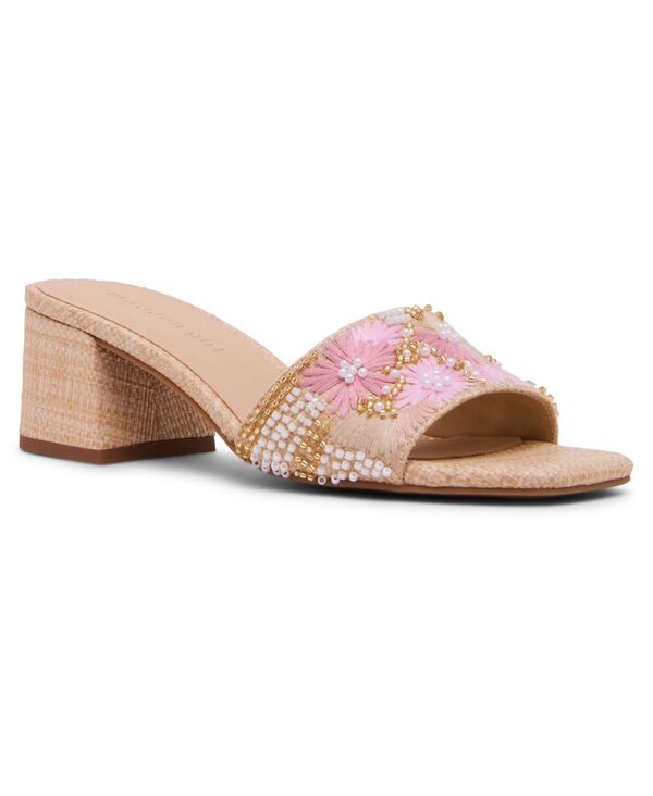 マッデンガール レディース シューズ サンダル 御花柄 御花 踵 Madden Girl Women\u0027sunflower Floral Block Heel Sandals Natural Multi マルチ色つや