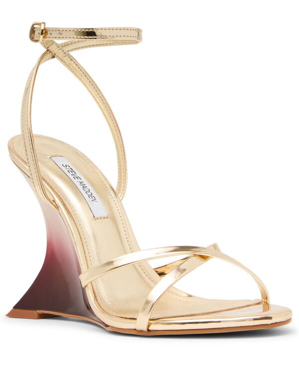 スティーブ マデン レディース シューズ サンダル Steve Madden Women\u0027s Layerstrappy Sculpted Wedge Sandals Gold Metallic Multi ゴールド