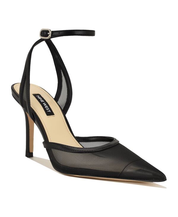 ナインウェスト レディース シューズ パンプス メッシュ アンクル Nine West Women\u0027s Gullia Mesh Ankle Strap Stiletto Dress Pumps Black 黒いこと
