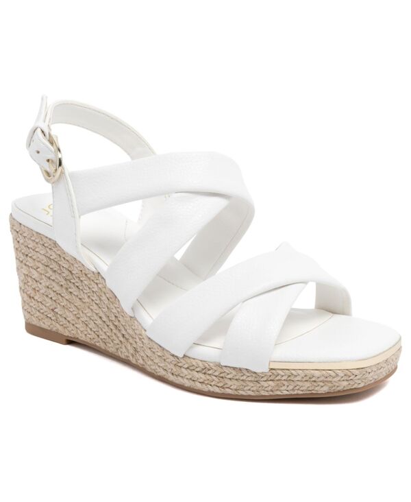 ジョーンズニューヨーク州 レディース シューズ サンダル Jones New York Women\u0027s Harila Strappy Espadrille Wedge Sandals White 白いこと