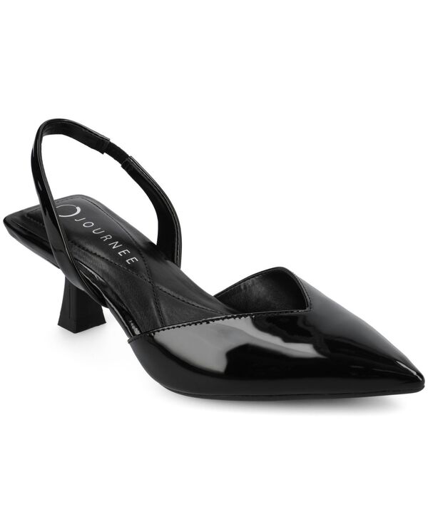 ジュルネ 寄せあわせ レディース シューズ パンプス Journee Collection Women\u0027s Fallon Low Pointed Toe Pumps Black Patent 黒いこと