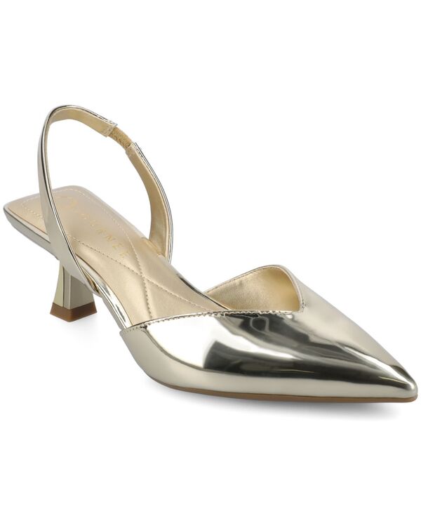 ジュルネ 寄せあわせ レディース シューズ パンプス Journee Collection Women\u0027s Fallon Low Pointed Toe Pumps Gold ゴールド