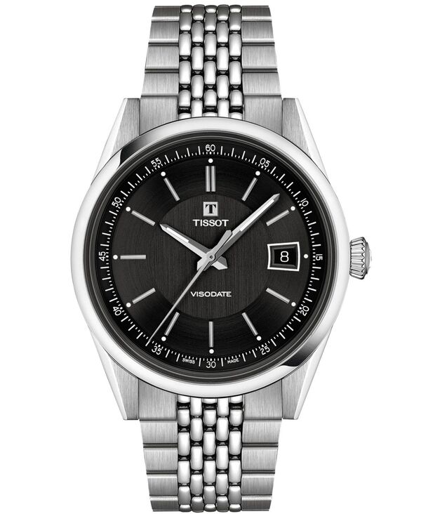 ティソット レディース 付属物 ウオッチ ティーシャツ Tissot Unisex Round Silver Stainlessteel Watch 39粍 Black 黒いこと