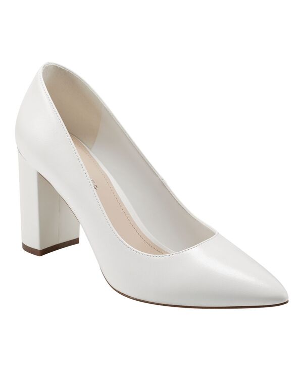 マークフィッシャー レディース シューズ パンプス 踵 Marc Fisher Women\u0027s Viviene High Block Heel Pumps White Nappa 白いこと
