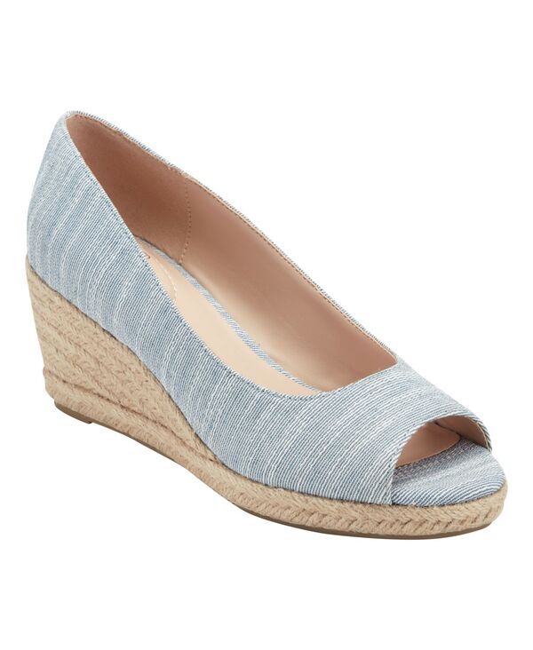 バンドリーノ レディース シューズ サンダル Bandolino Women's Nuri Peep-Toespadrille Wedges Fresh Blue ブルー｜ReVida 店