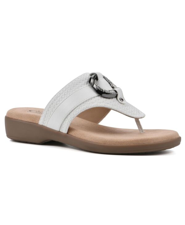 クリフバイホワイトマウンテン レディース シューズ サンダル Cliffs by White Mountain Women\u0027s Benedicthong Comfort Sandal White Woven 白いこと