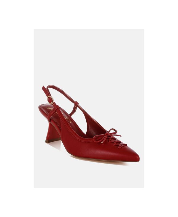 ロンドンラグ レディース シューズ サンダル 踵 London Rag Women\u0027s Danvers Kitten Heel Pointy Slingbacks Red faux leather 赤いこと