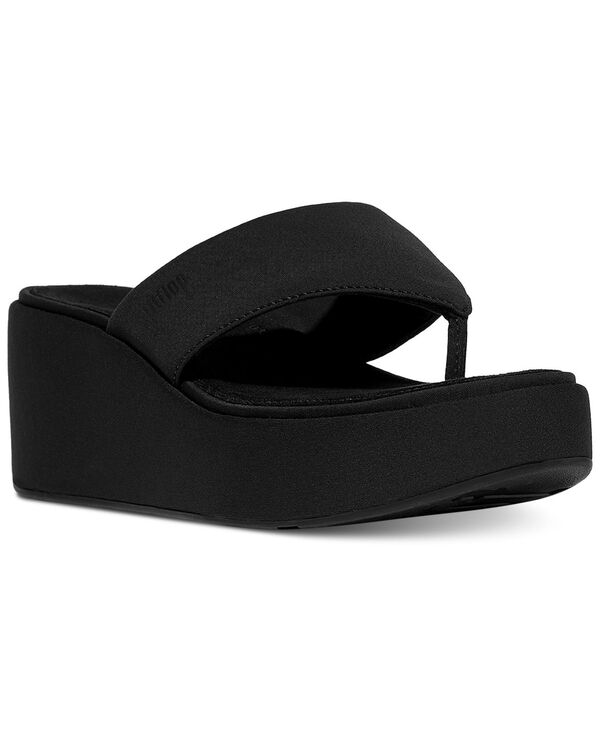 填まるフロップ レディース シューズ サンダル FitFlop Women\u0027s PlatFForms Wedge Toe-Post Sandals Black 黒いこと