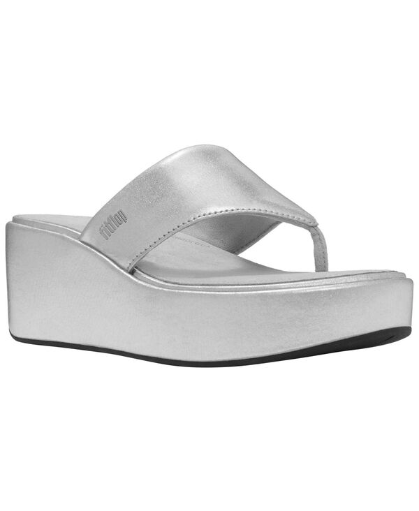 填まるフロップ レディース シューズ サンダル FitFlop Women\u0027s PlatFForms Wedge Toe-Post Sandalsilver しろがね色