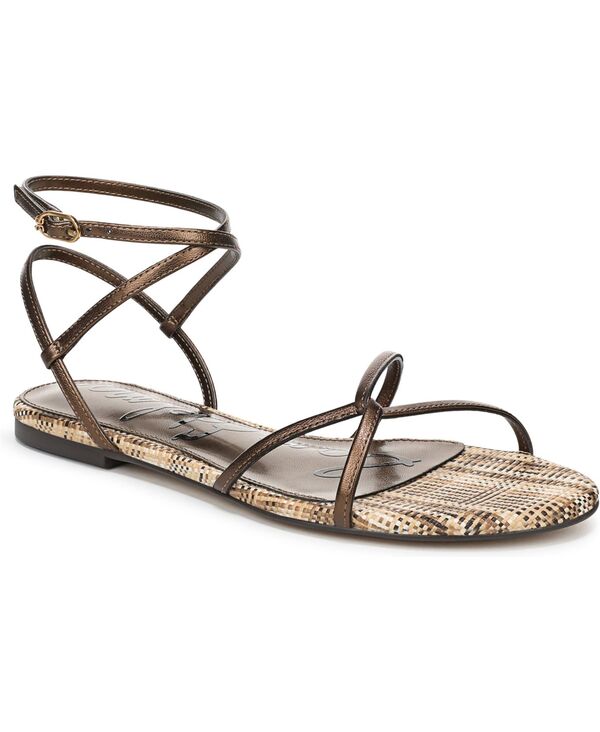 サムエデルマン レディース シューズ サンダル Sam Edelman Women\u0027s Ellina Strappy Flat Sandals Bronze Metallic Leather メタリック