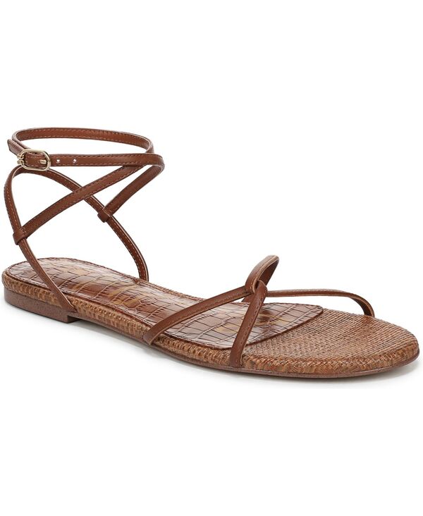 サムエデルマン レディース シューズ サンダル Sam Edelman Women\u0027s Ellina Strappy Flat Sandals Rich Cognac Leather
