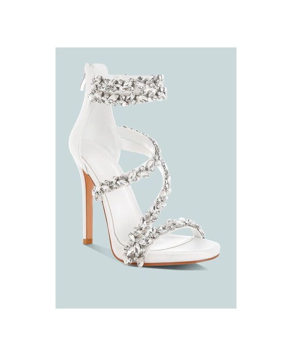 ロンドンラグ レディース シューズ サンダル 踵 London Rag Women\u0027s Korna Diamantembellished Stiletto Heel Sandals White 白いこと