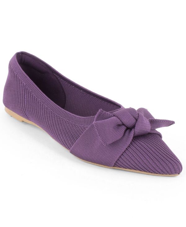 タハリ レディース シューズ パンプス ニット Tahari Women's Monserrat Pointed Toe Knit Flats Dark Purple パープル｜ReVida 店