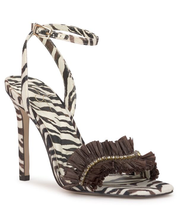ジェシカシンプソン レディース シューズ サンダル フリンジ Jessica Simpson Women\u0027s Omiena Raffia Fringe Stiletto Dressandalslumber Brown Raffia 赤銅色