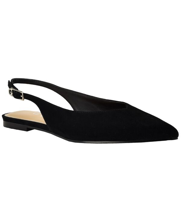 ゲス レディース シューズ パンプスエード GUESS Womens Dorazio Suede Pointed Toe Slingback Flats Black Suede 黒いこと