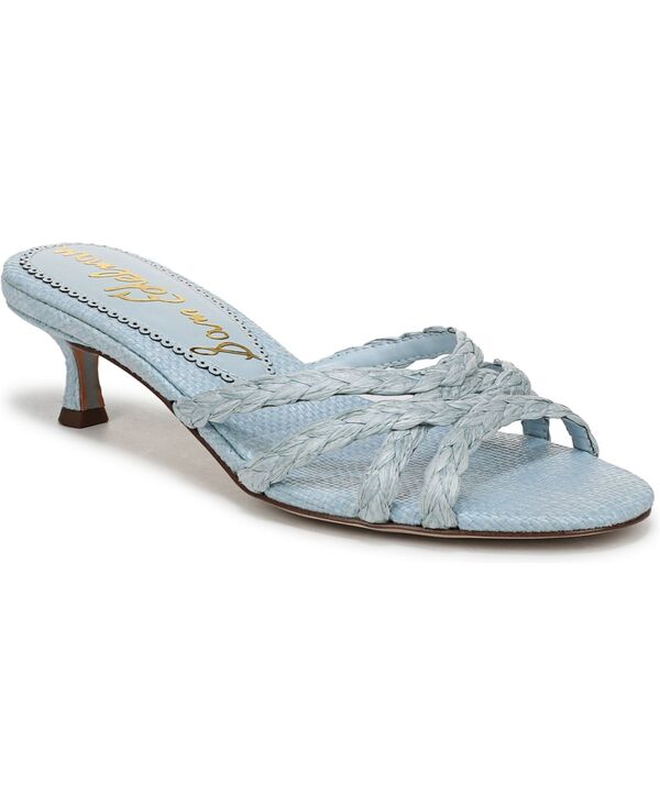 サムエデルマン レディース シューズ サンダル Sam Edelman Women\u0027s Camille Slide Dressandals Breeze Blue Faux Raffia 青碧