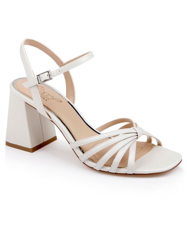 ジュウェルダグレイミシュカ レディース シューズ サンダル Jewel Badgley Mischka Women\u0027s Patience Square Toe Dressandals White Leather 白いこと