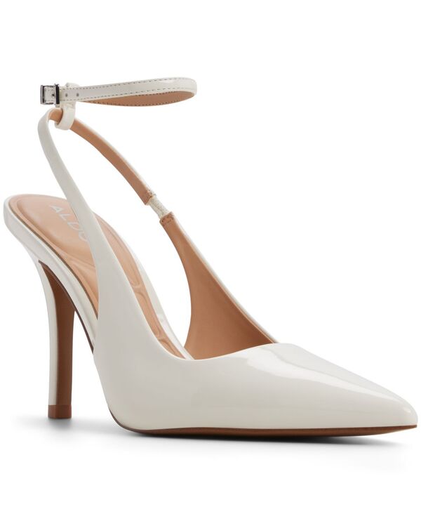 アルド レディース シューズ パンプス ALDO Women\u0027s Nikolettadjustable Strap Slingback Pumps White Patent 白いこと