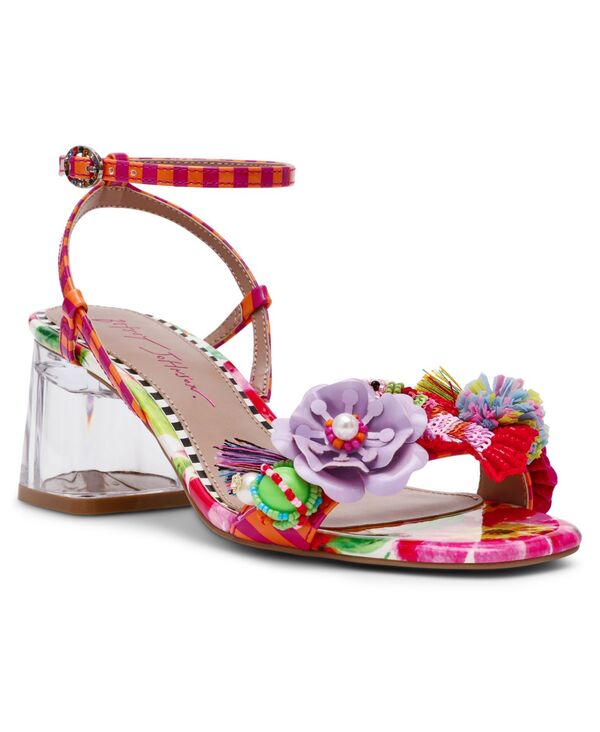 ベッツィジョンソン レディース シューズ サンダル 御花柄 御花 踵 Betsey Johnson Women\u0027s Merrily Floralow Block Heel Sandals Bright Multi マルチ色合い