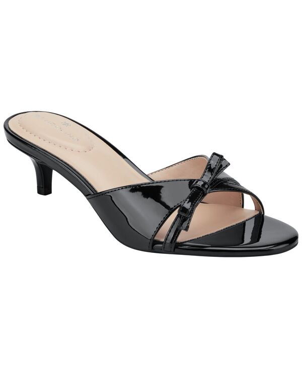 バンドリーノ レディース シューズ サンダル 踵 Bandolino Women\u0027s Rissie Bow Kitten Heel Dressandals Black Patent 黒いこと