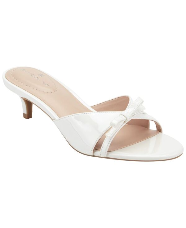 バンドリーノ レディース シューズ サンダル 踵 Bandolino Women\u0027s Rissie Bow Kitten Heel Dressandals Cream Patent 皮膚軟化剤