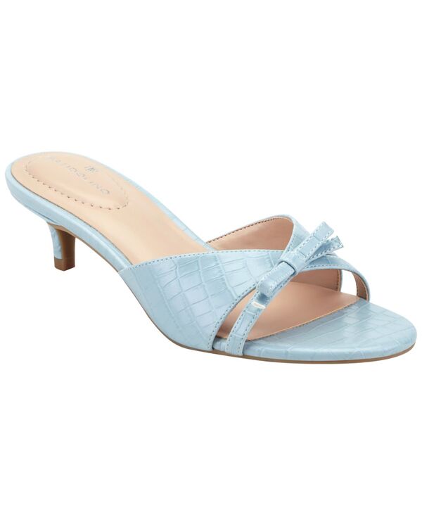 バンドリーノ レディース シューズ サンダル 踵 Bandolino Women\u0027s Rissie Bow Kitten Heel Dressandals Light Blue Croco 青碧