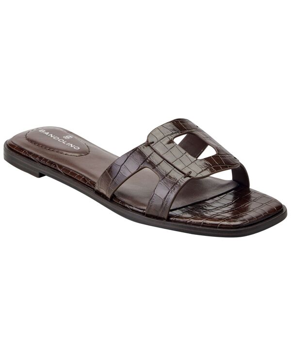 バンドリーノ レディース シューズ サンダル Bandolino Women\u0027s Vienma Square Toe Slide Flat Sandals Dark Brown Croco 赤銅色