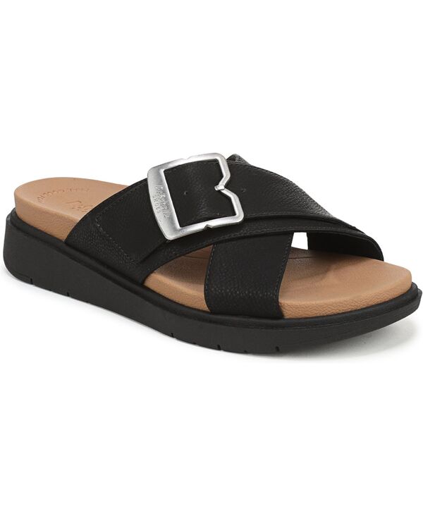 お医者さん・肩かけ レディース シューズ サンダル Dr. Scholl\u0027s Women\u0027s Piper Slide Sandals Black Faux Leather 黒いこと