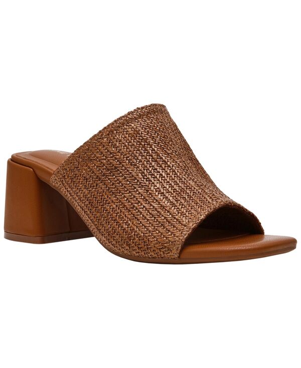 アンクライン レディース シューズ サンダル 踵 Anne Klein Women\u0027s Flutter Block Heel Dressandals Brown Raffia 赤銅色