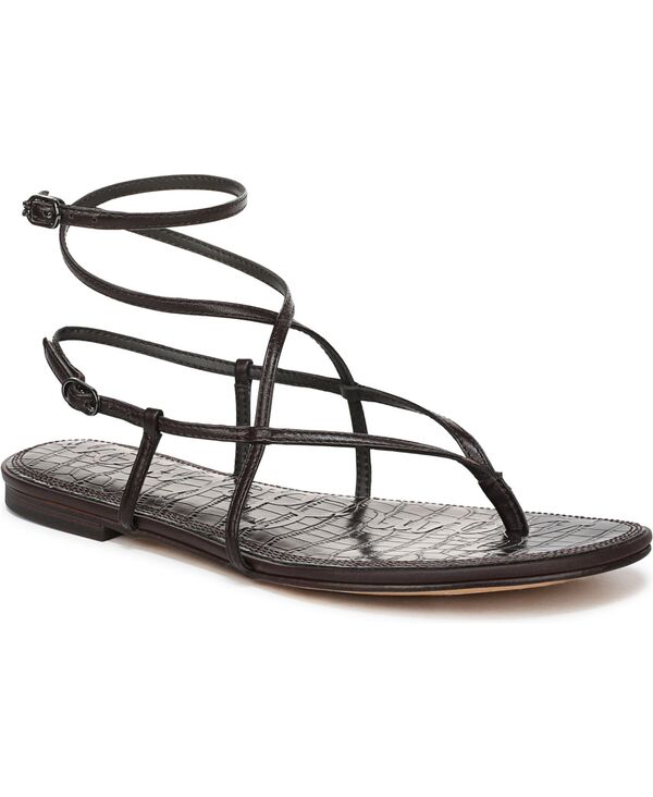 サムエデルマン レディース シューズ サンダル Sam Edelman Women\u0027s Clarra Strappy Flat Sandals Cafe Noir Leather