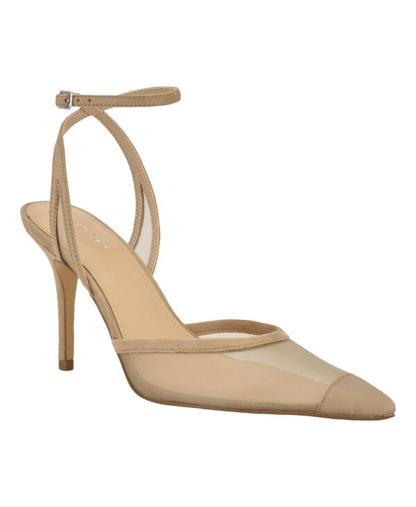 カルバンクライン レディース シューズ パンプス メッシュ アンクル Calvin Klein Women\u0027s Ozala Mesh Ankle Strap Stiletto Pumps Light Natural Mesh