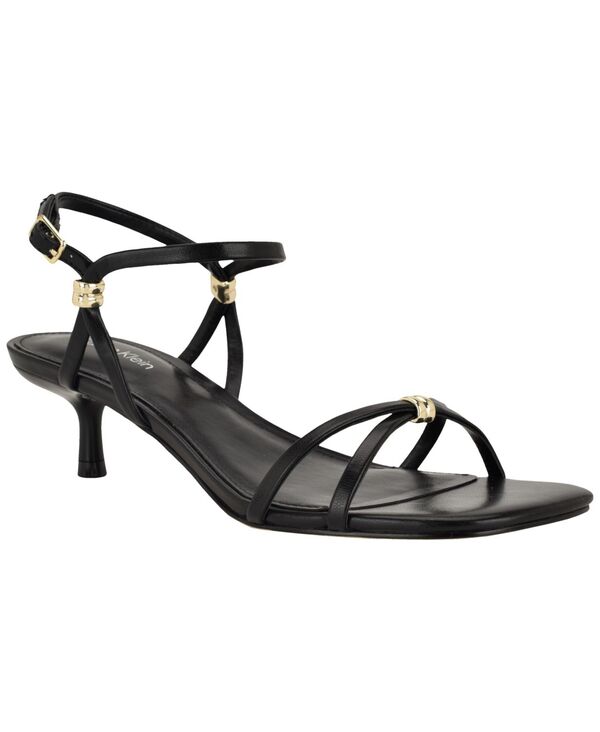 カルバンクライン レディース シューズ サンダル 踵 Calvin Klein Women\u0027s Rivine Strappy Kitten Heel Dressandals Black 黒いこと