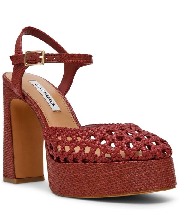 スティーブ マデン レディース シューズ サンダル プラットホーム Steve Madden Women\u0027s Lexie Woven Two-Piece Platform Sandals Rust Woven 挙げ句の果て